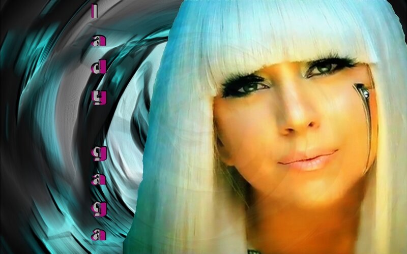 Lady Gaga portrait with stylized background