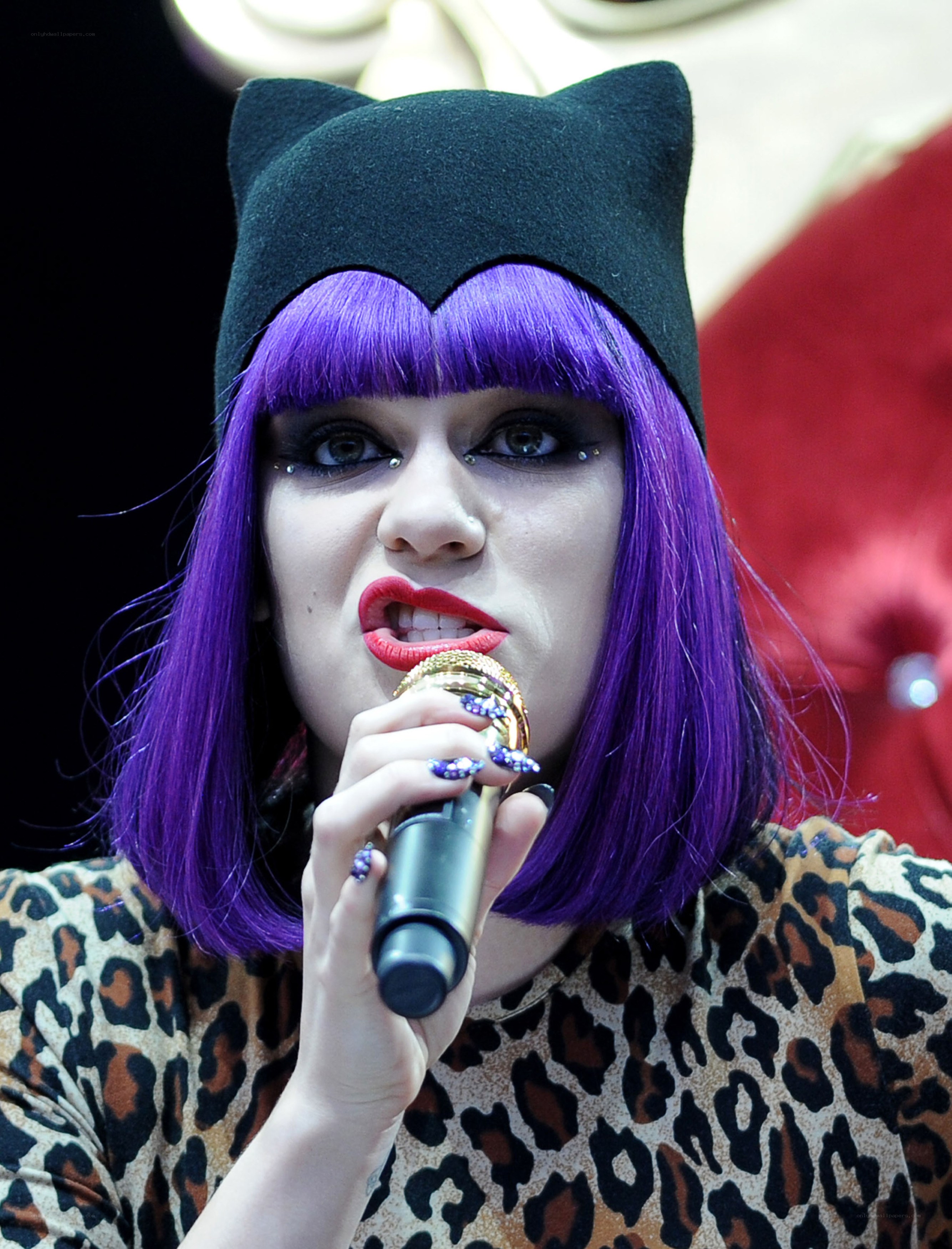 Lady Gaga singing on stage