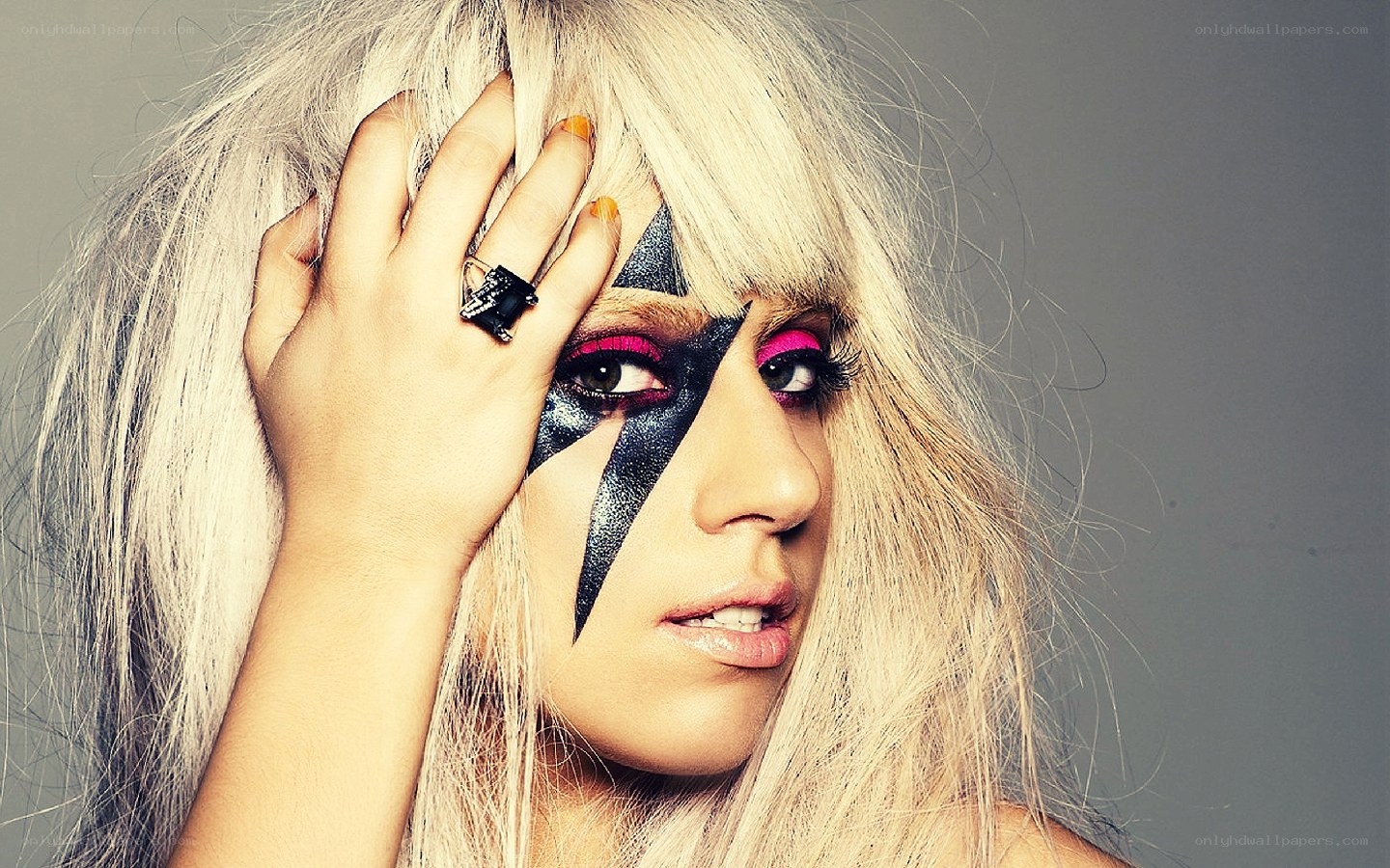 Lady Gaga with bold makeup