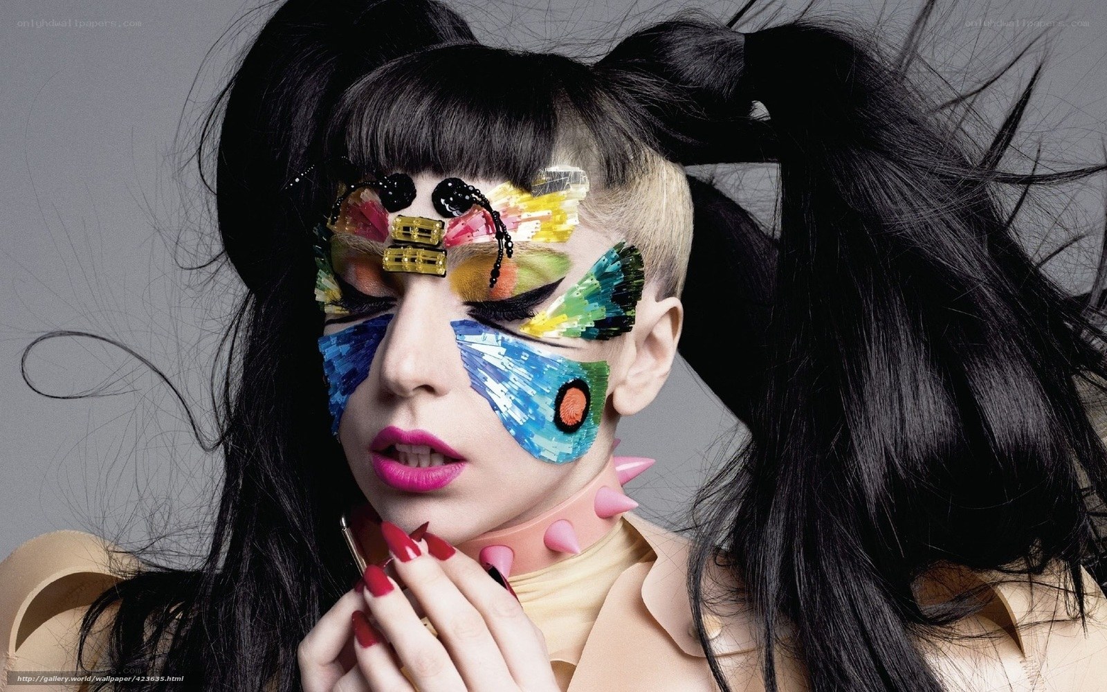 Lady Gaga with colorful face art