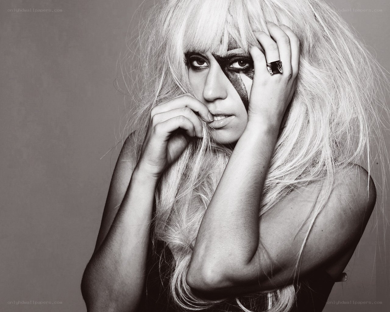 Lady Gaga with dramatic makeup
