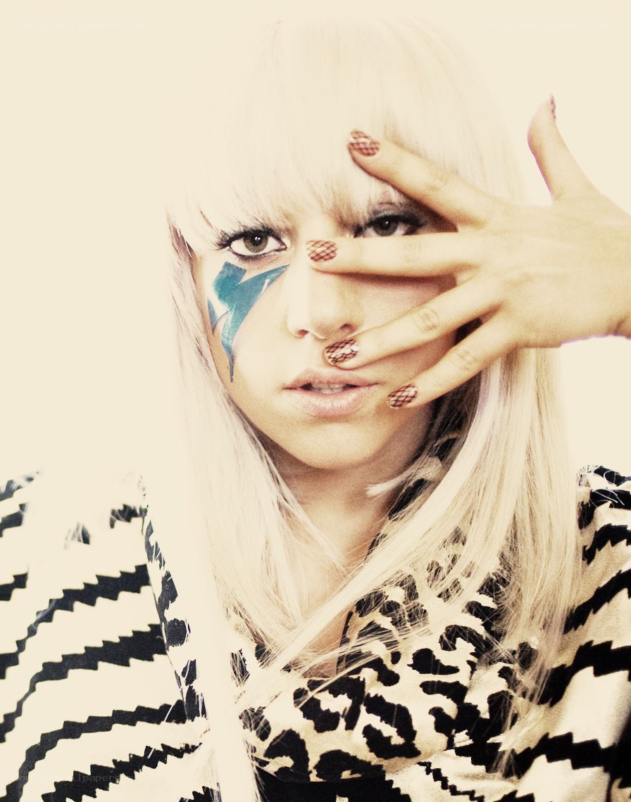 Lady Gaga with face paint
