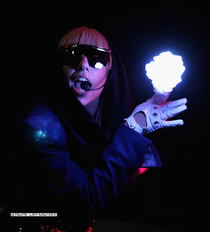 Lady Gaga with glowing ice cream