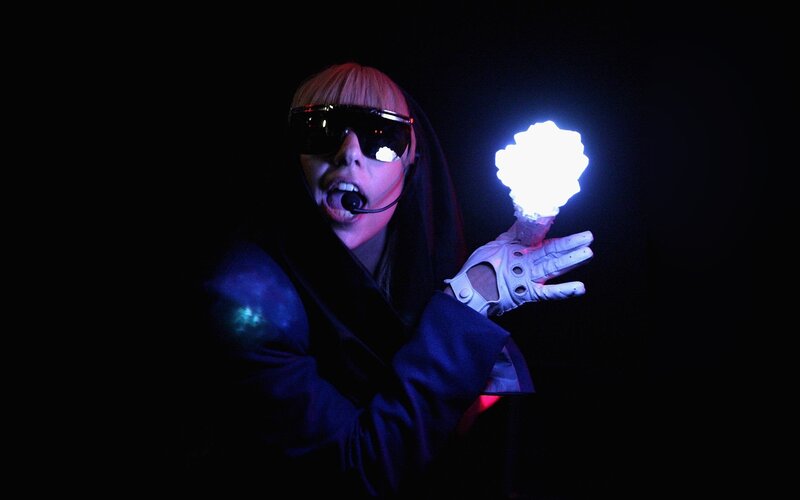 Lady Gaga with glowing light