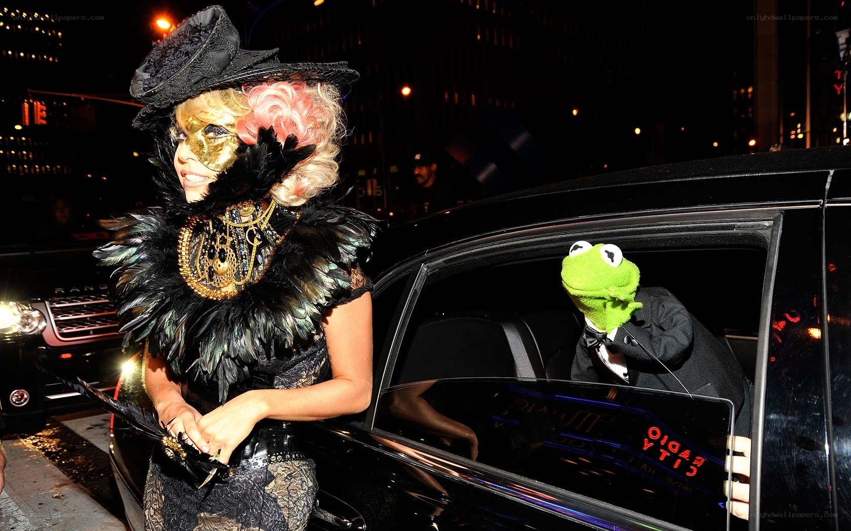 Lady Gaga with Kermit the Frog