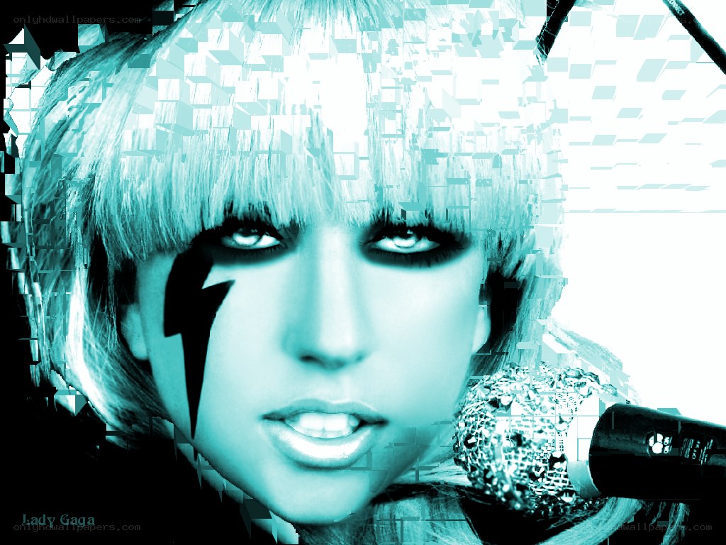 Lady Gaga with lightning bolt