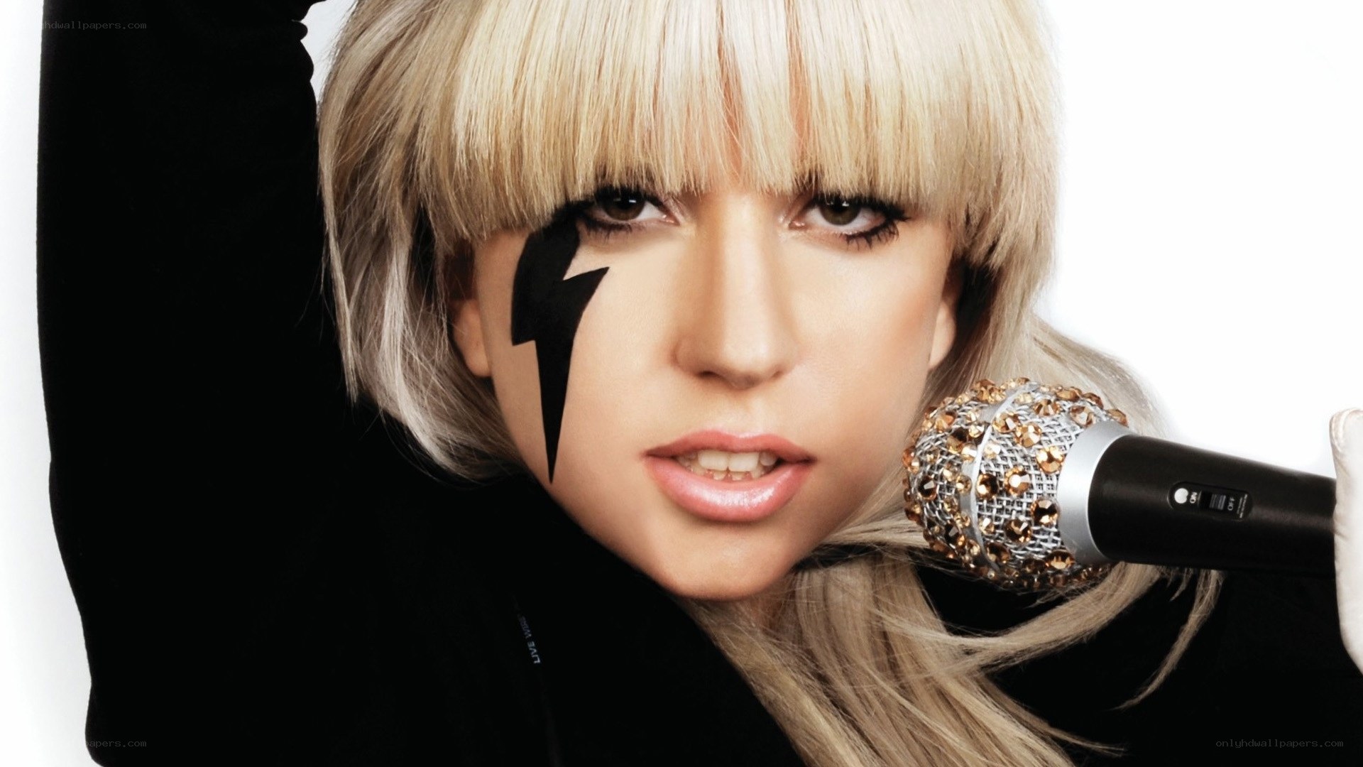 Lady Gaga with lightning bolt