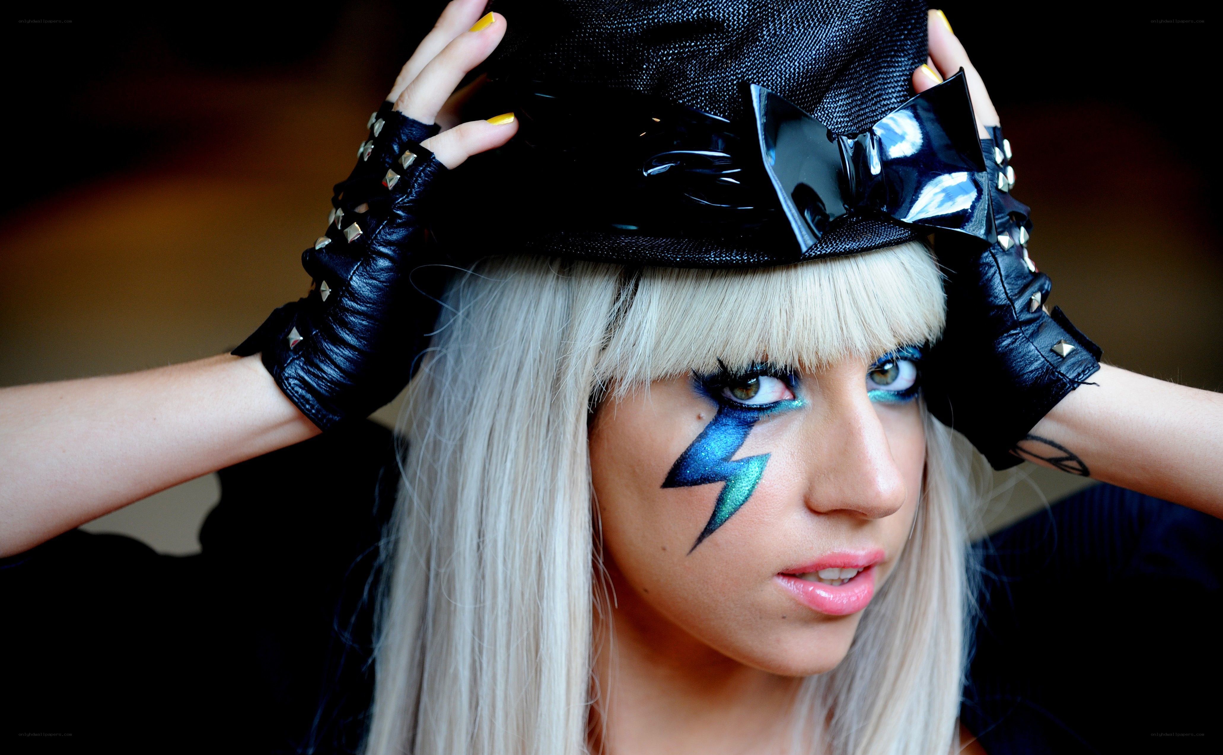 Lady Gaga with lightning makeup