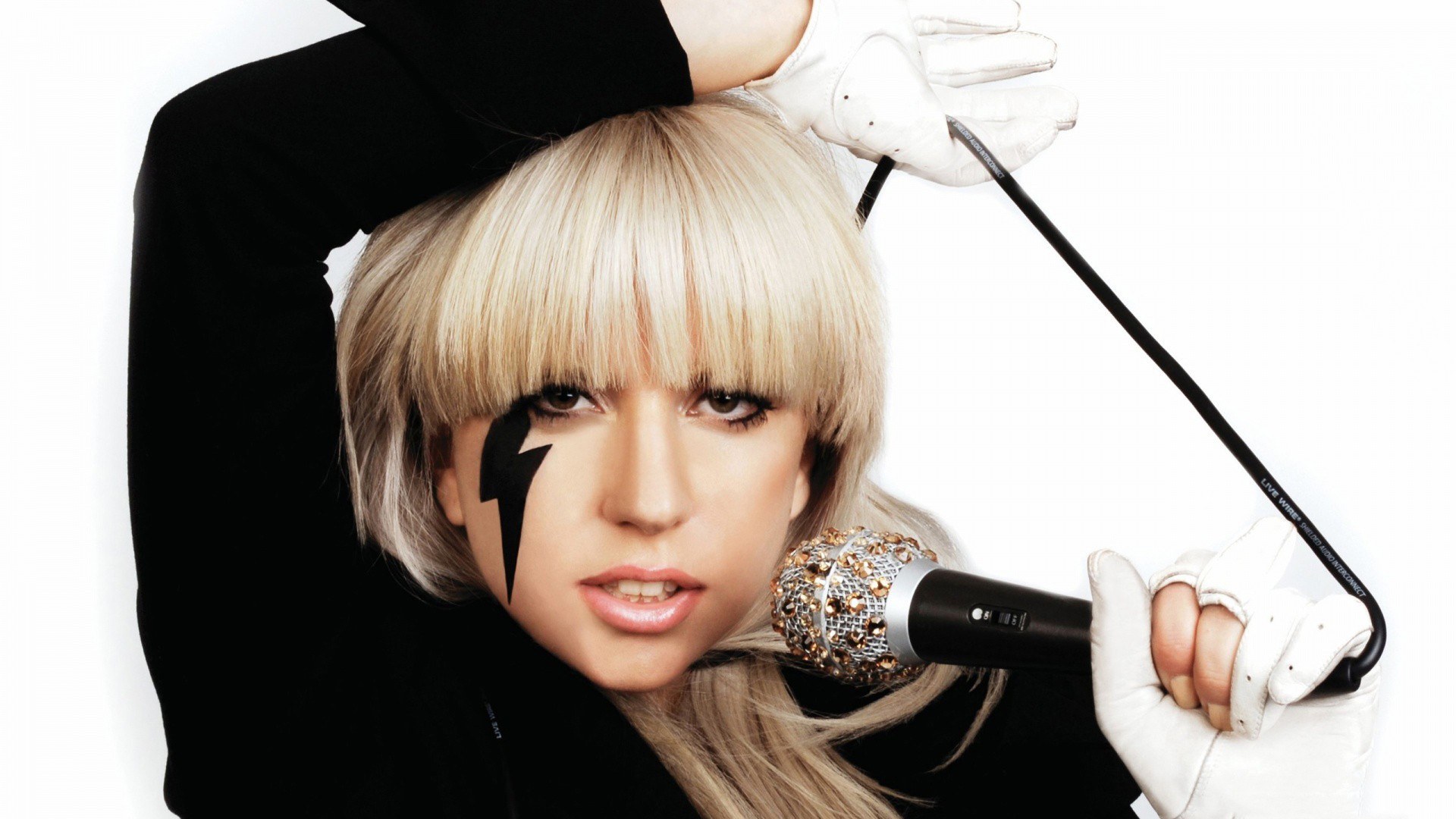 Lady Gaga with microphone