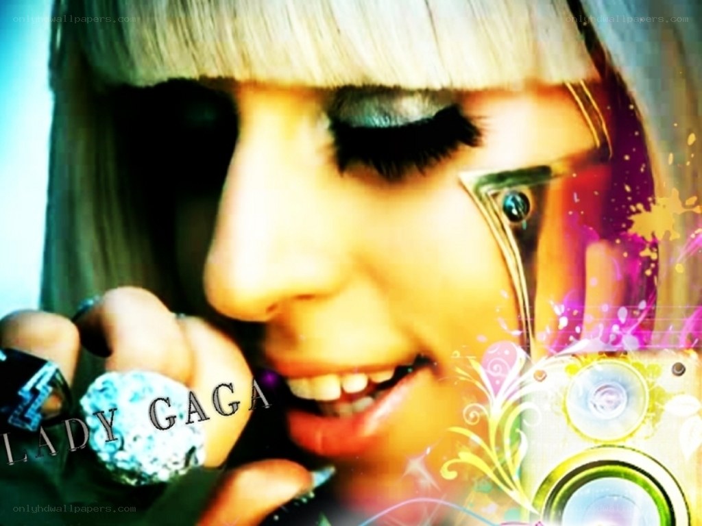 Lady Gaga with microphone