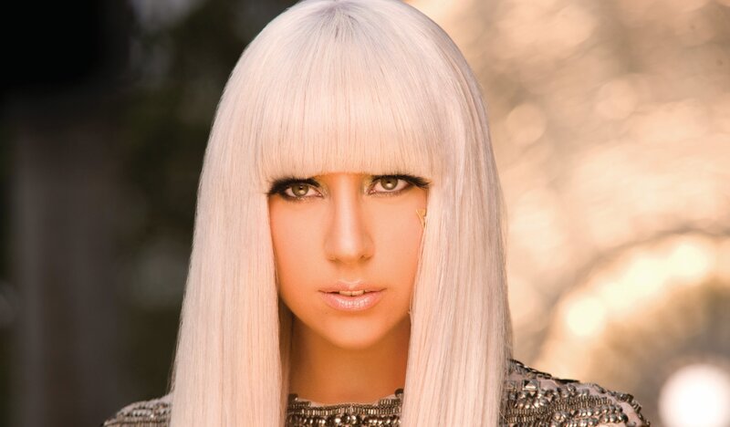 Lady Gaga with platinum hair