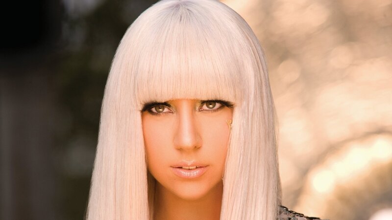 Lady Gaga with platinum hair