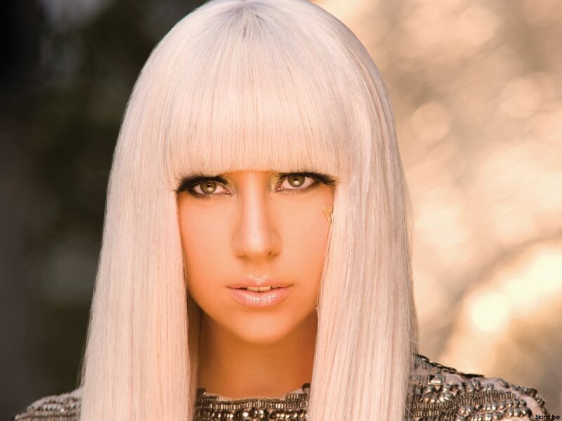 Lady Gaga with platinum hair