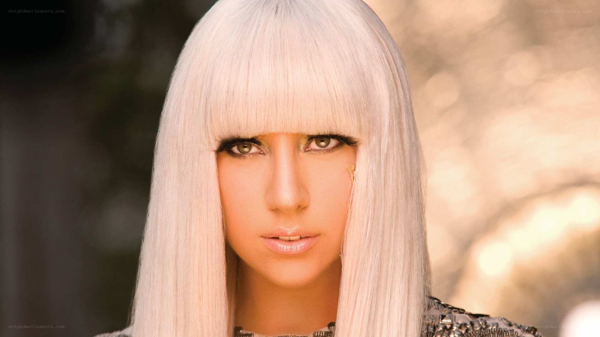 Lady Gaga with platinum hair