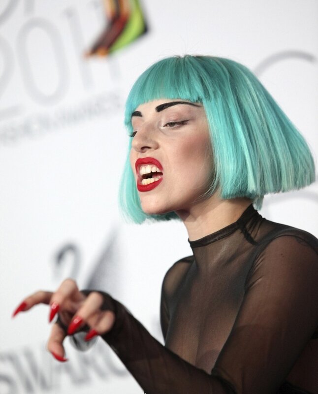 Lady Gaga with turquoise hair