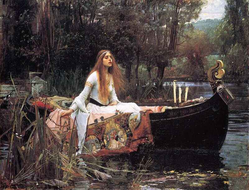 Lady in a boat on a river
