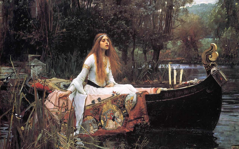Lady in a boat on a river