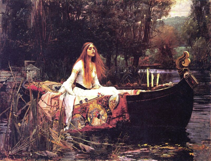 Lady in a boat on a river