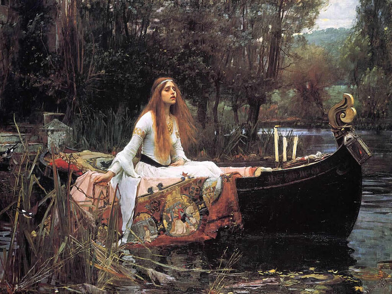 Lady in a boat on a river
