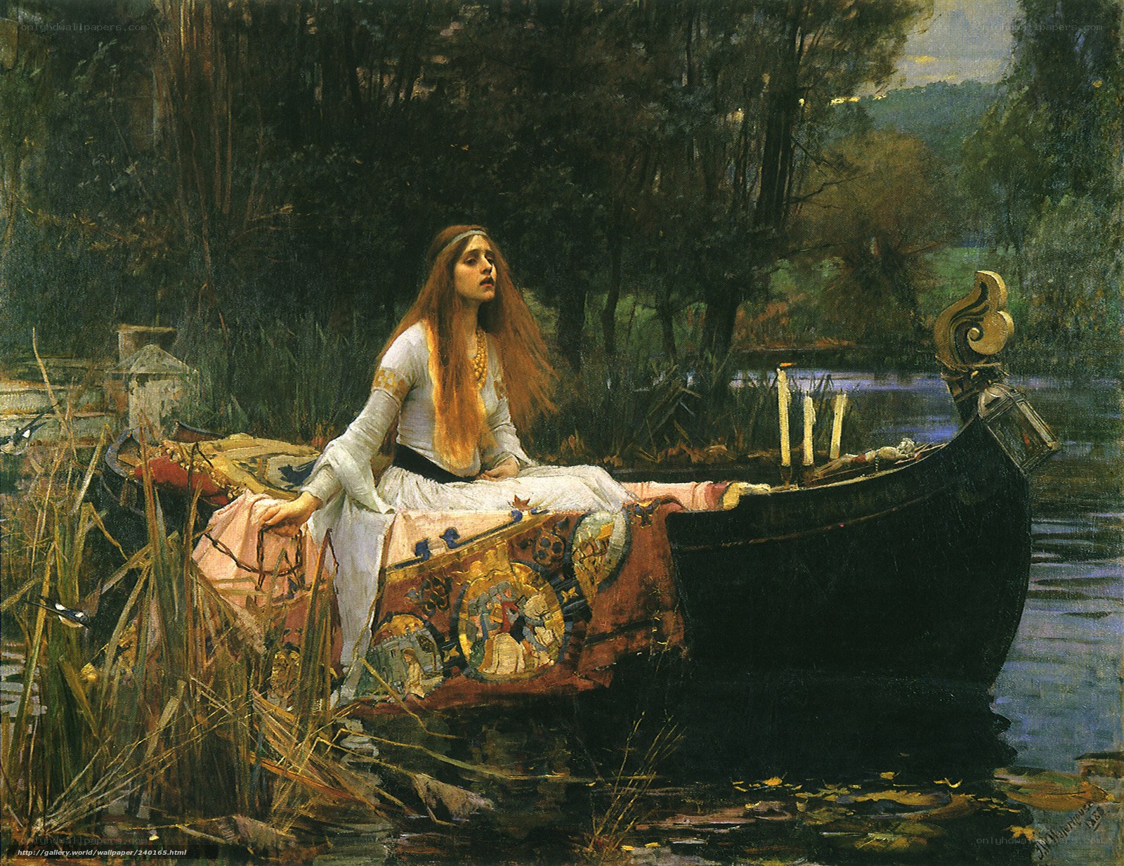 Lady in a boat on a river