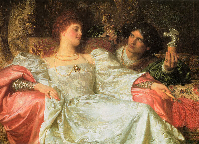 Lady in white with a man