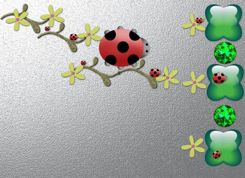 ladybug and flowers design