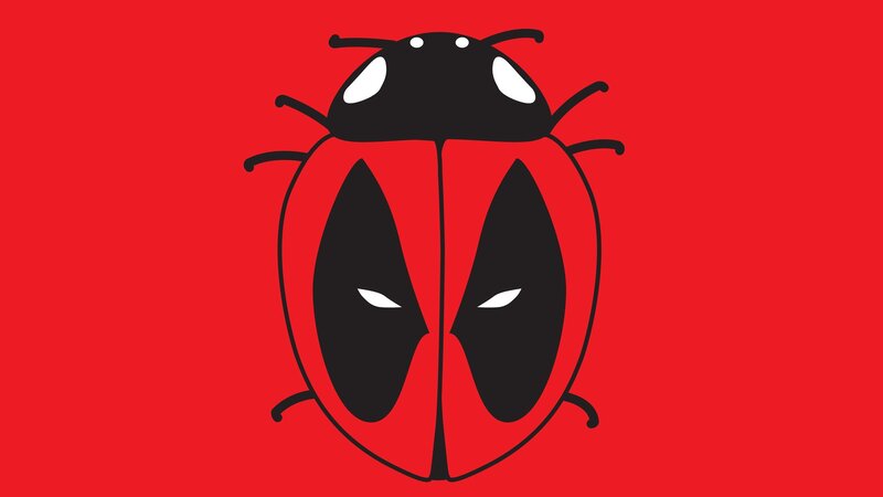 Ladybug with Deadpool Mask — Red, Playful