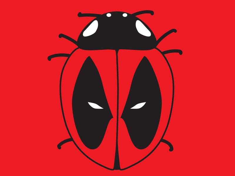 Ladybug with Deadpool Mask — Red