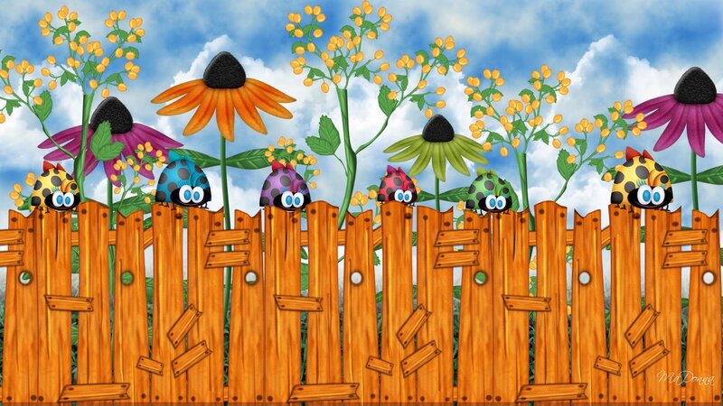 Ladybugs on a Fence