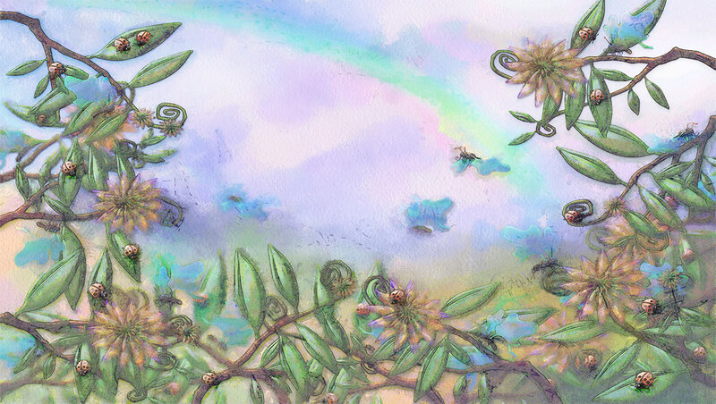 Ladybugs on a rainbow day