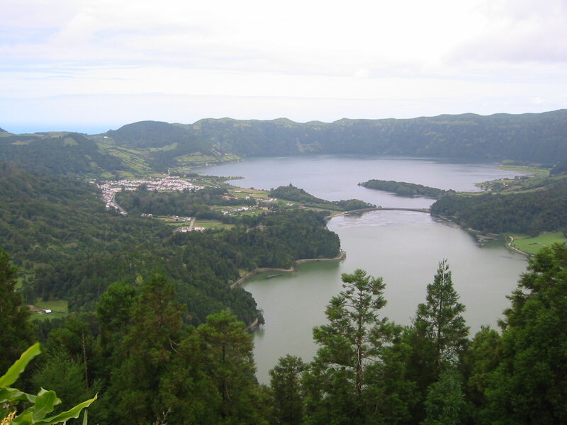 Lagoon in Volcanic Crater — Green, Serene