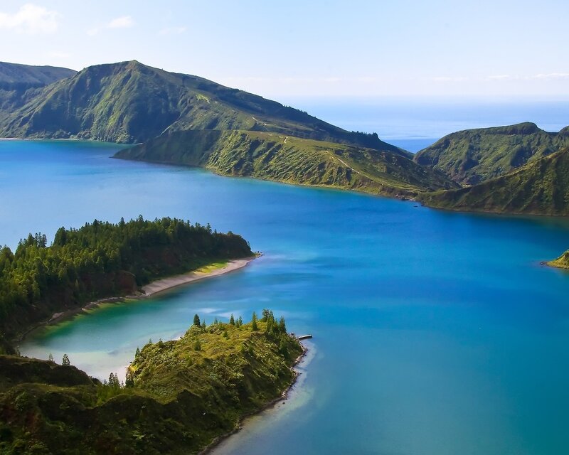 Lagoon with Green Hills