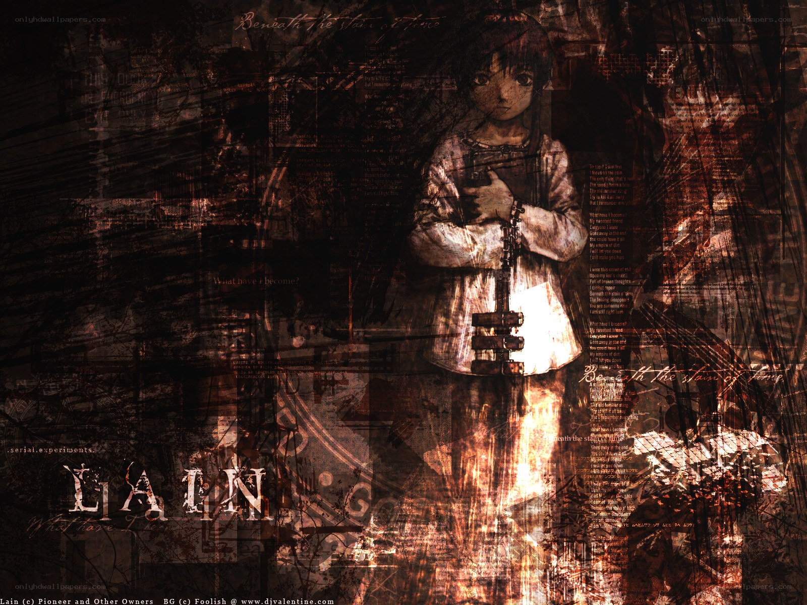 Lain anime collage artwork