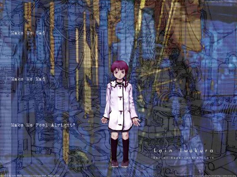 Lain Iwakura in a lab
