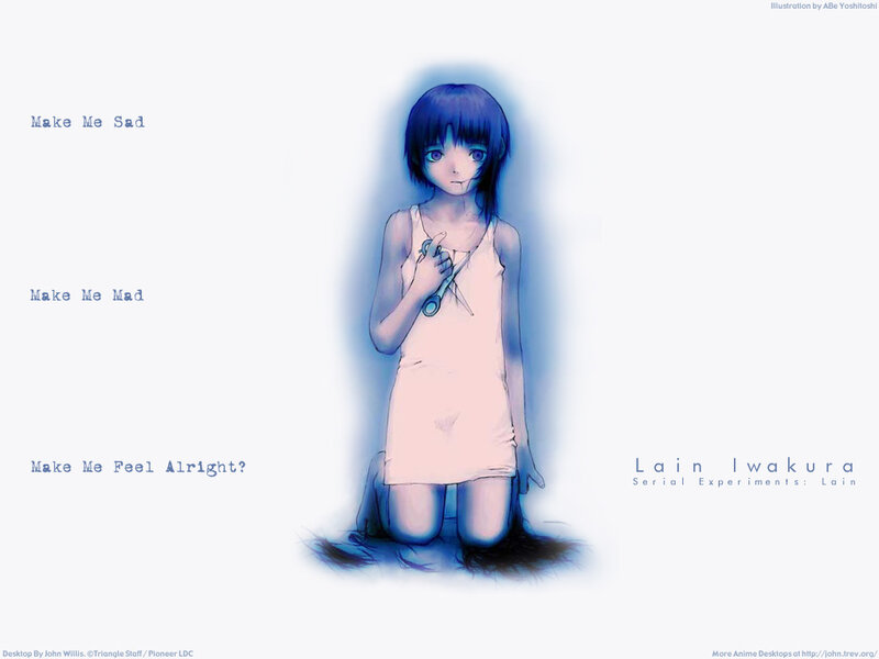 Lain Iwakura with scissors