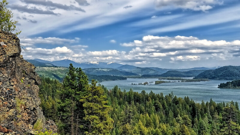 Lake and Forest Landscape — Blue, Serene