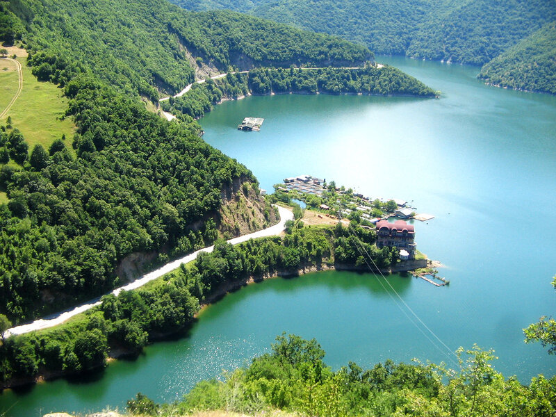Lake and Forested Hills — Green