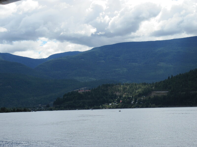Lake and Forested Mountains — Blue