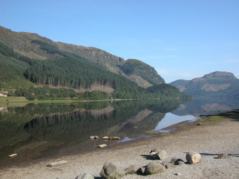 Lake and Forested Mountains