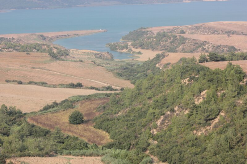 Lake and Hills Landscape — Green