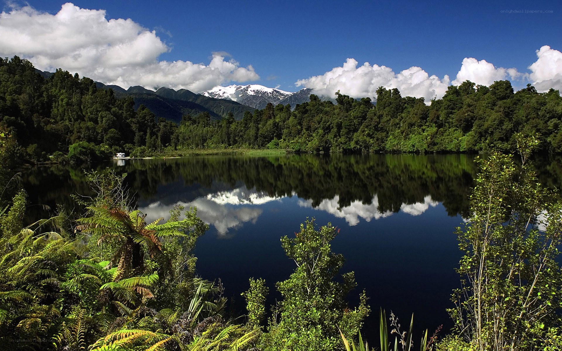 Lake and mountain landscape