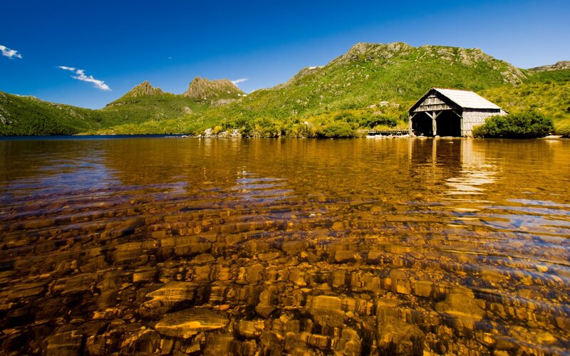 Lake and mountain landscape