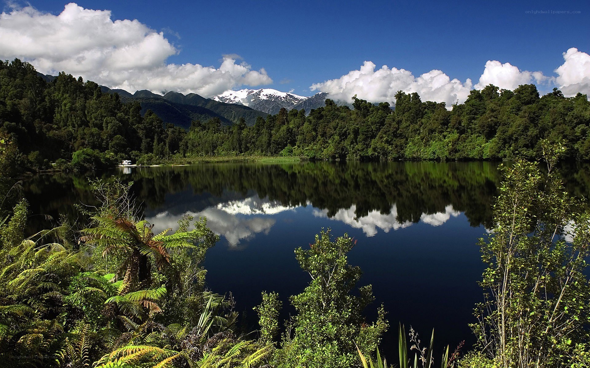 Lake and mountain landscape