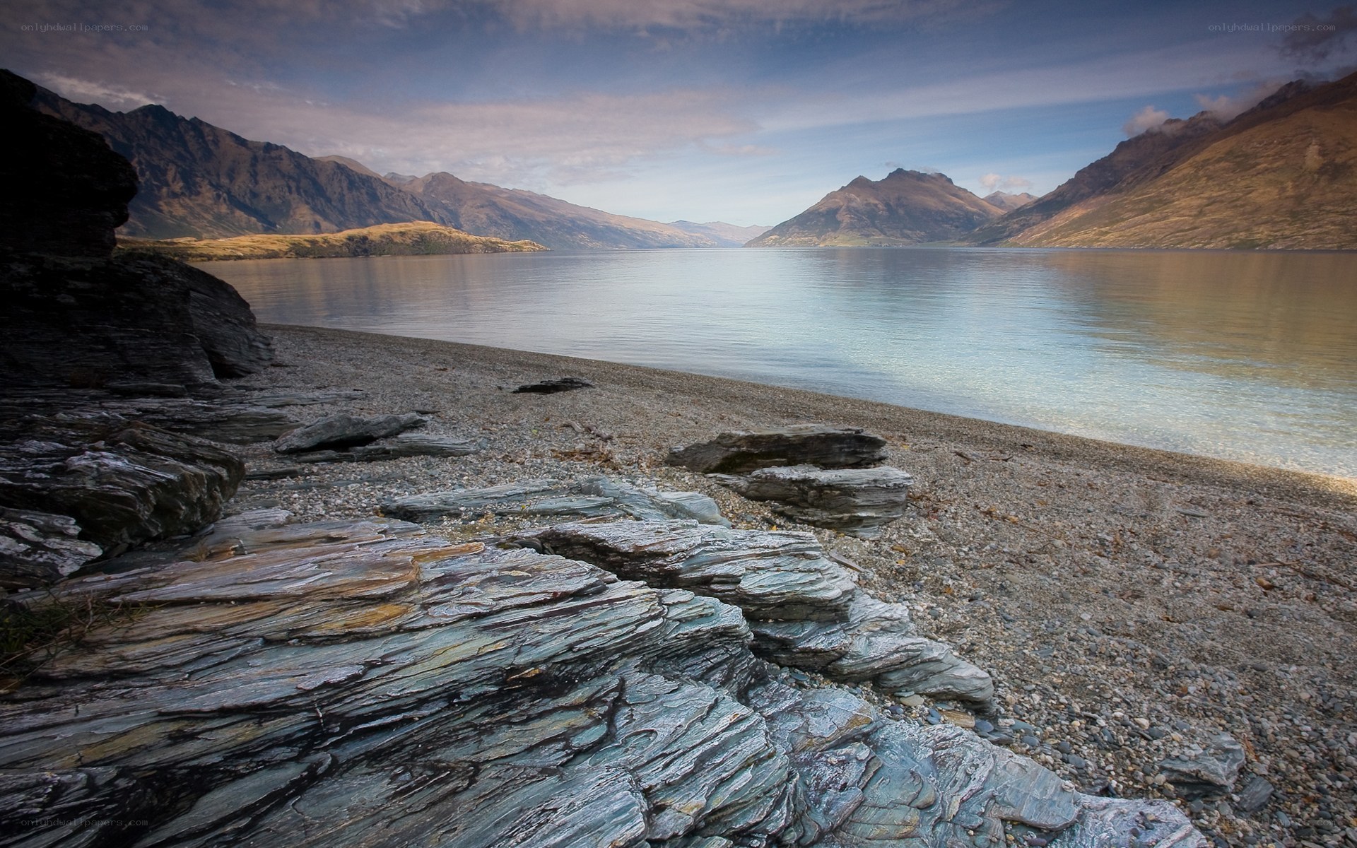 Lake and mountain landscape