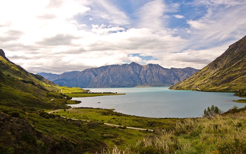 Lake and mountain landscape