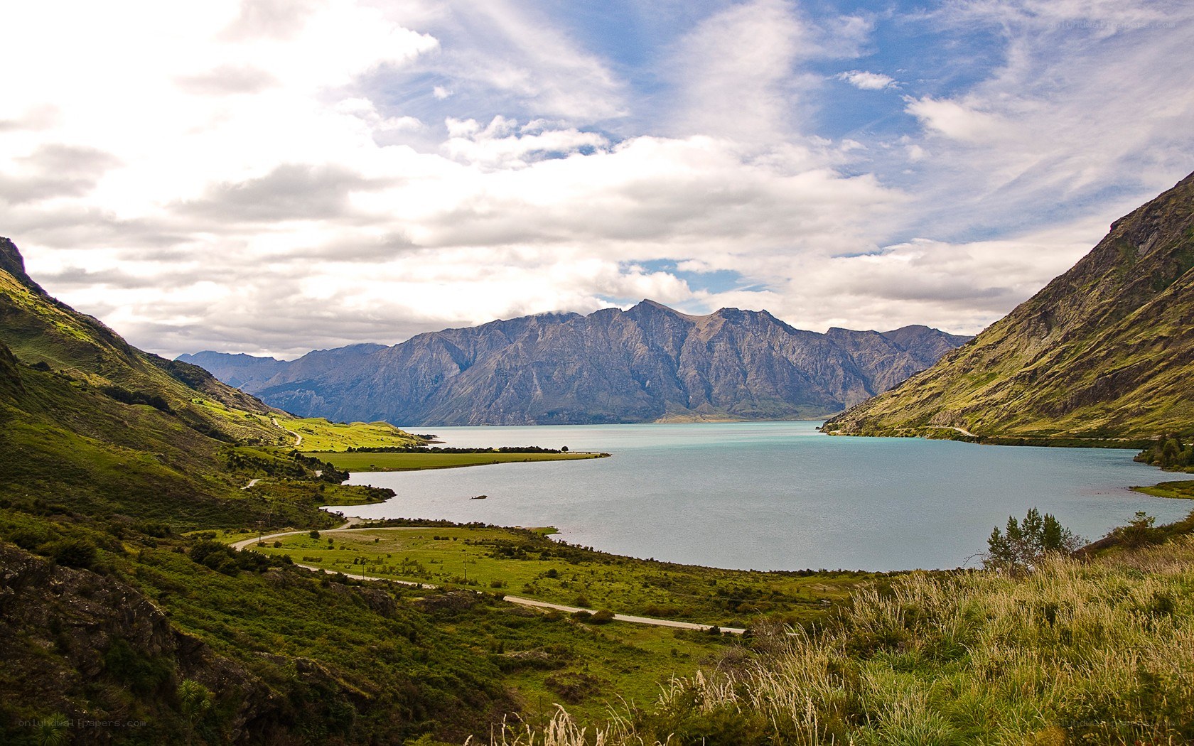 Lake and mountain landscape