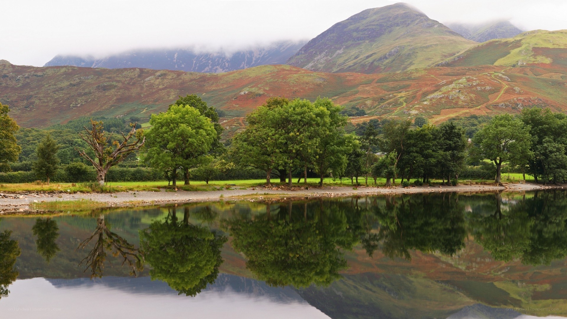 Lake and mountain landscape