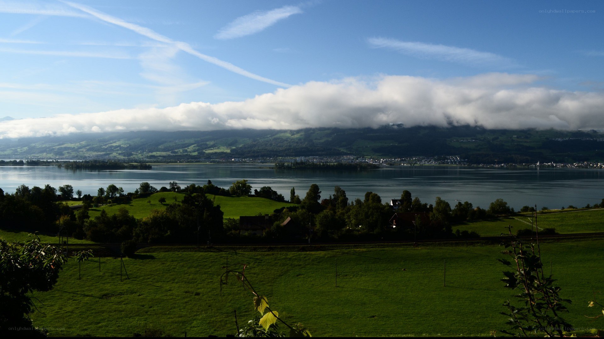 Lake and mountain landscape