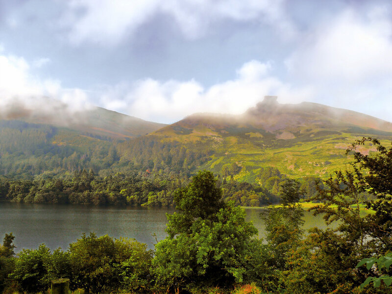 Lake and mountain landscape
