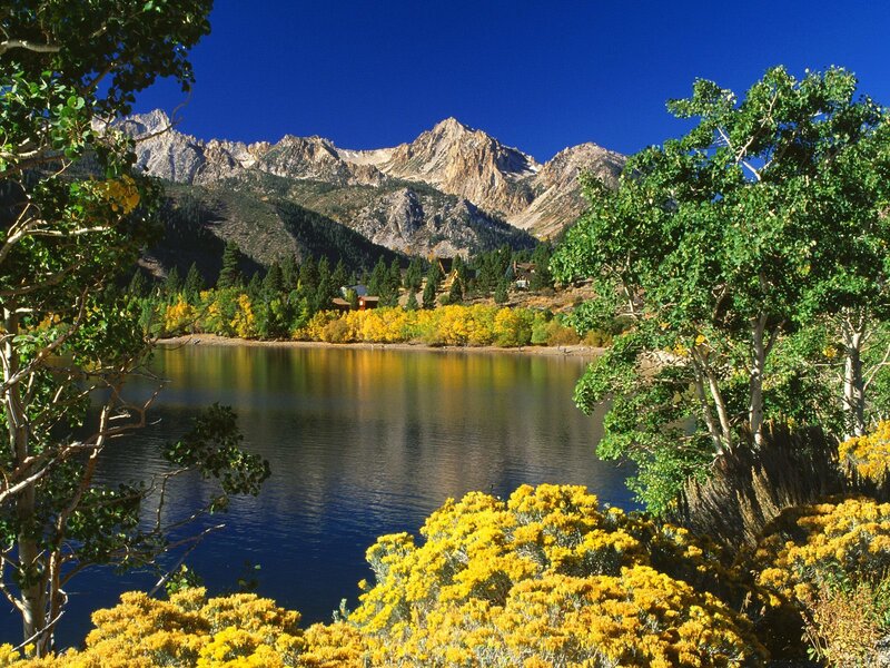 Lake and mountain landscape